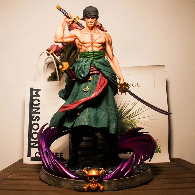 One Piece Handheld Solon Double Headed Carving Three Blade Flow Statue Large Model Ornament