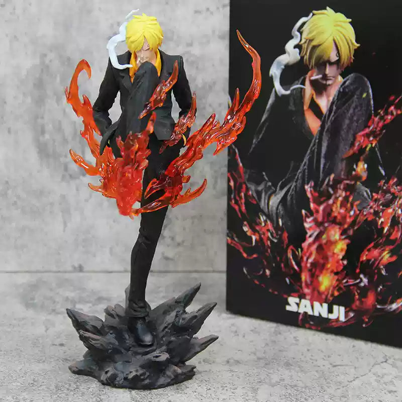 One Piece figurine, demon god Yamaharu standing posture, flame demon kicking model statue ornament