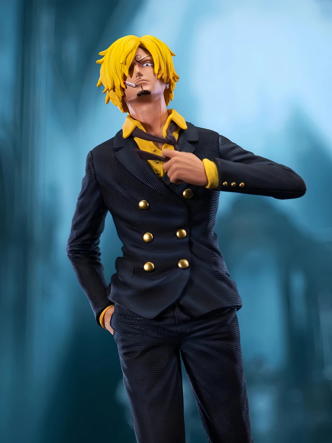 One Piece Sanji Limited Edition GK Collectible Figure - 1/9 Scale Handheld Cigarette Dynamic Pose Statue - Premium Resin Model with Base - Anime Fan Gift