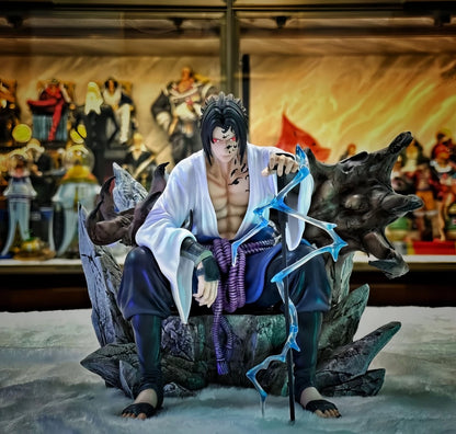 Sitting posture Sasuke Naruto anime peripheral figurines