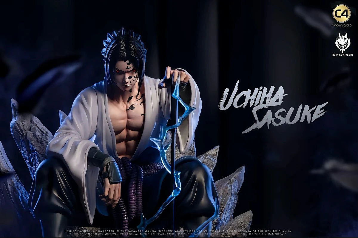 C4 Sitting Position - Sasuke [Japanese Version] Limited Edition Naruto GK Handheld Trendy Play AZ Ornament Gift Surrounding Model