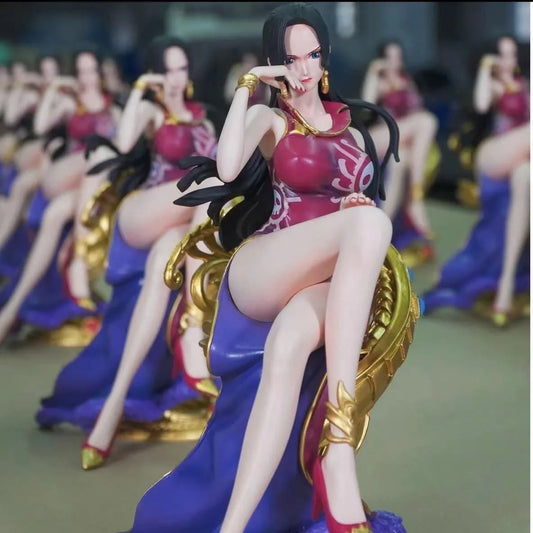 One Piece Boa Hancock Seven Warlords Empress 1/7 Scale Sitting Throne Figure - Handmade Hand-Painted PVC Statue with Detachable Base - Collectible Anime Decoration