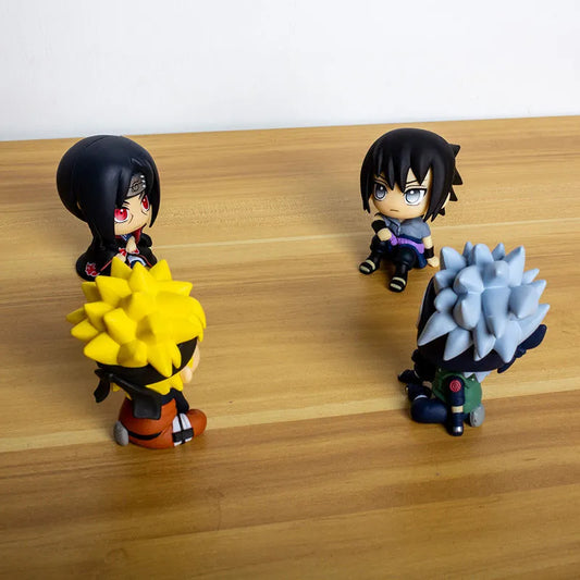 Naruto Handheld Naruto Kakashi Sasuke Itachi Model Q-Version Doll Car Ornament Birthday Gift Toy
