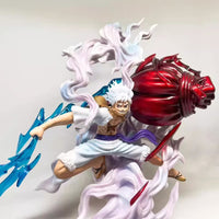 Anime One Piece Nika Monkey Luffy Gear 5th Hold Lightning Big Fist Statue Figur
