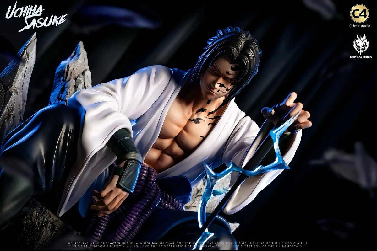 C4 Sitting Position - Sasuke [Japanese Version] Limited Edition Naruto GK Handheld Trendy Play AZ Ornament Gift Surrounding Model