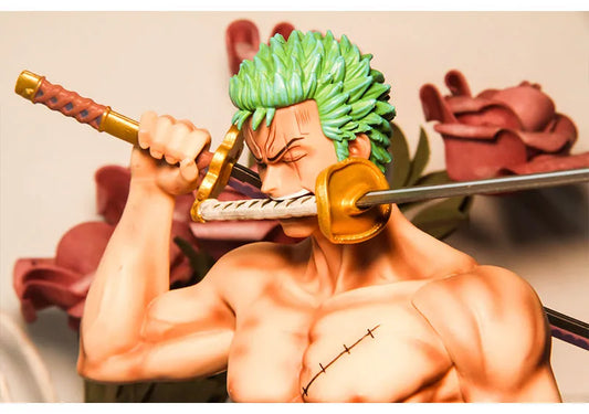One Piece Handheld Solon Double Headed Carving Three Blade Flow Statue Large Model Ornament