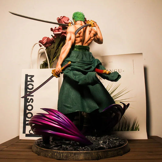 One Piece Handheld Solon Double Headed Carving Three Blade Flow Statue Large Model Ornament