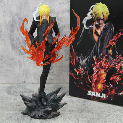 One Piece figurine, demon god Yamaharu standing posture, flame demon kicking model statue ornament
