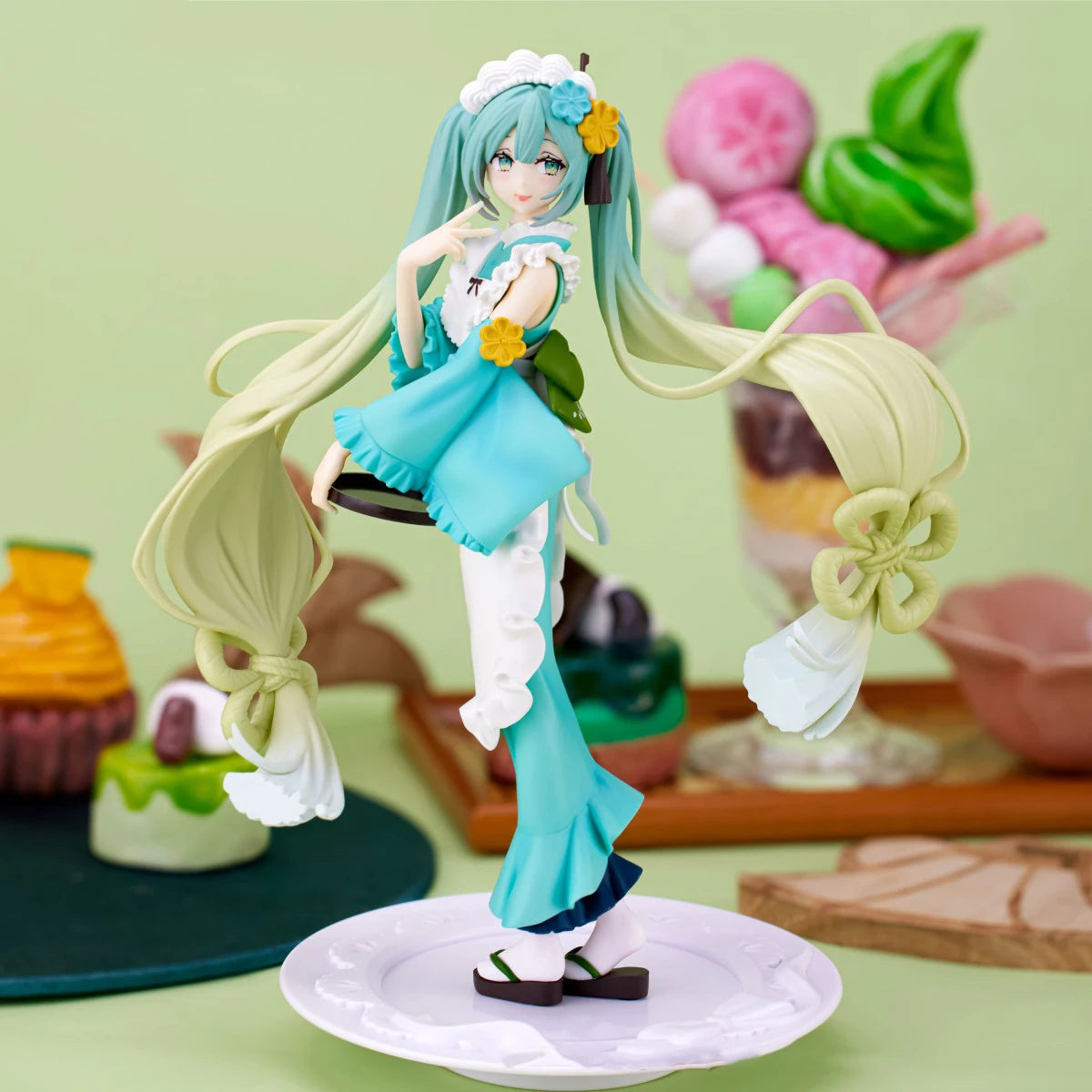 Japanese Spot FuRyu VOCALOID Hatsune Miku MIKU Limited Matcha Bafei Special Scenery Handicraft【Collection style】