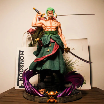 One Piece Handheld Solon Double Headed Carving Three Blade Flow Statue Large Model Ornament