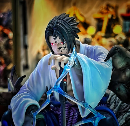 Sitting posture Sasuke Naruto anime peripheral figurines